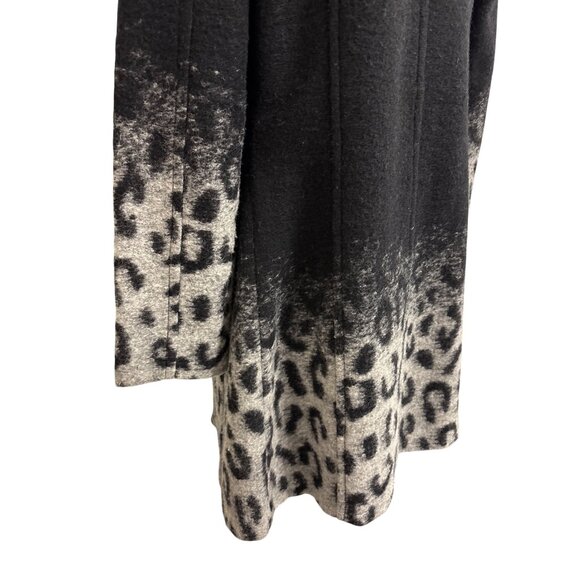 Tribal Wool Blend Black and Leopard Ombre Button-Up Coat Size 2 - Picture 8 of 13